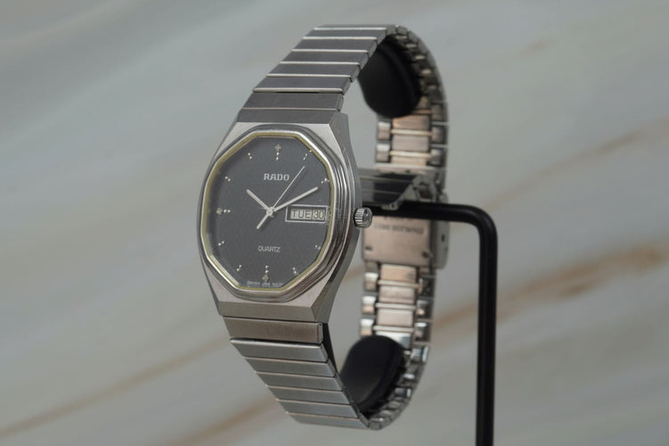 Rado Quartz - Montre Day Date en acier 58 Facettes TOT-11208