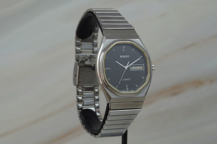 Rado Quartz - Montre Day Date en acier 58 Facettes TOT-11208