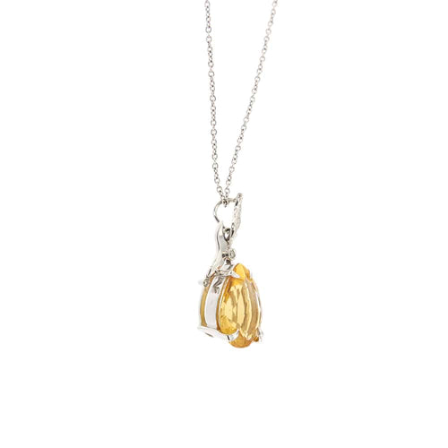 Collier Gora - Collier en or blanc 18 ct avec pendentif citrine et diamants 58 Facettes 9992