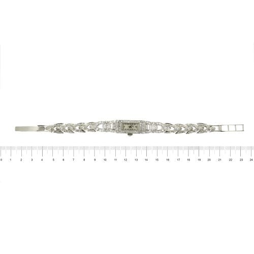 Montre Marvin - Montre de soirée Art déco en or blanc 18 ct et diamants 58 Facettes 14538