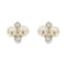Boucles d'oreilles Boucles d’oreilles - Puces en or blanc 18 ct, perles et diamants 58 Facettes 32450