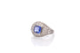 Bague 54 Bague Art déco saphir et diamants en platine 58 Facettes 27001