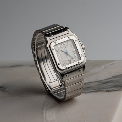 Montre Cartier Santos Galbée - Montre 1564 en acier 58 Facettes TOT-01545