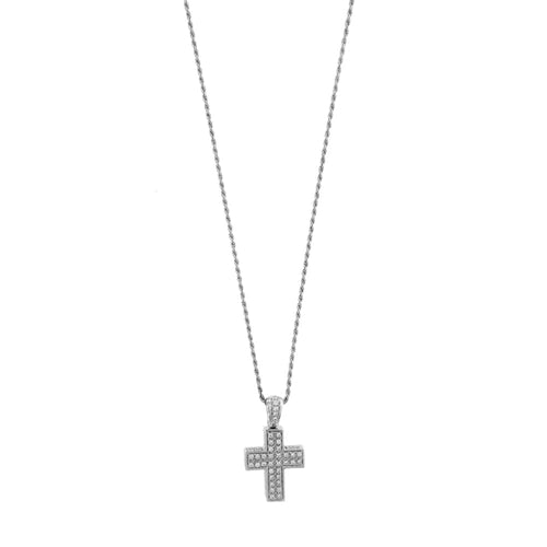 Collier Salvini I SEGNI - Collier croix en or blanc et diamants 58 Facettes 32812