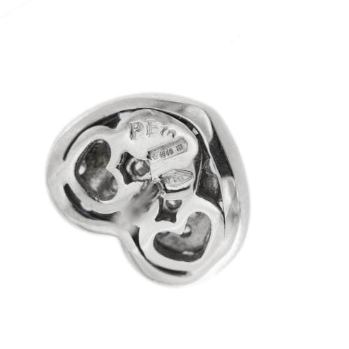 Boucles d'oreilles Pasquale Bruni - Boucles d’oreilles cœur en or blanc avec diamants et saphirs 58 Facettes 23895
