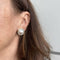 Boucles d'oreilles Boucles d’oreilles - Puces en or jaune et blanc 18 ct, perles mabé et diamants 58 Facettes 26824