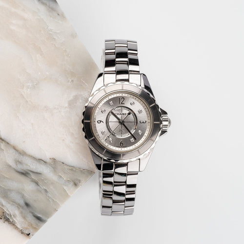 Chanel J12 Chromatic - Montre en céramique argentée 58 Facettes TOT-02176