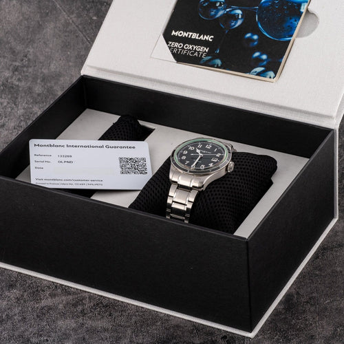 Montre Montblanc 1858 Date 0 Oxygen - Montre en acier 58 Facettes TOT-02398