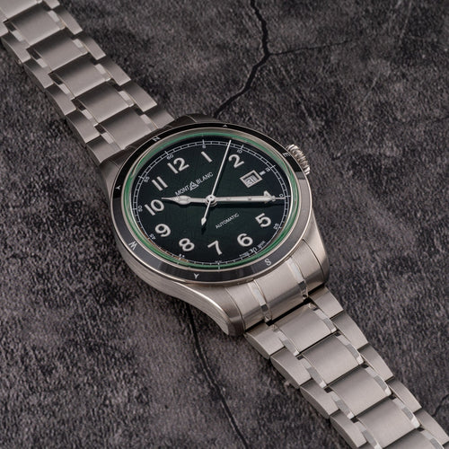 Montblanc 1858 Date 0 Oxygen - Montre en acier 58 Facettes TOT-02398