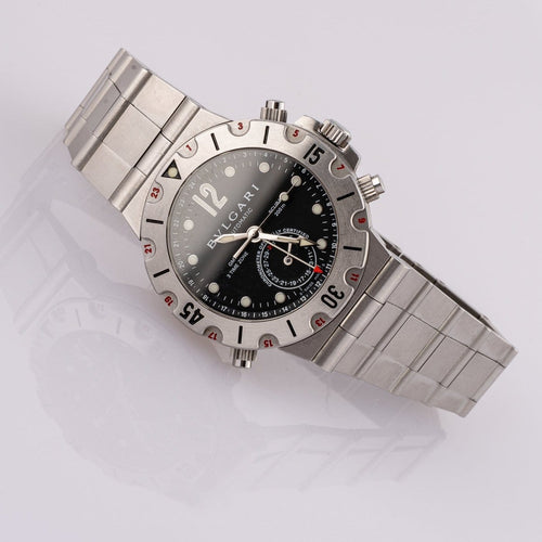 Montre Bulgari - Montre Diagono GMT SD38SGMT 58 Facettes TOT-02353