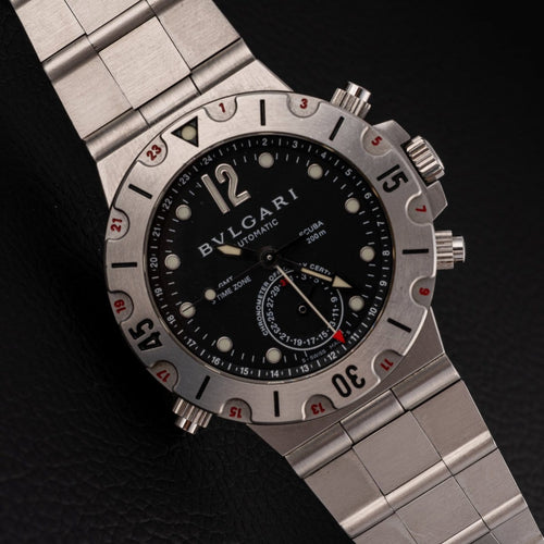 Montre Bulgari - Montre Diagono GMT SD38SGMT 58 Facettes TOT-02353