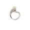 Bague Bague contrarié en or blanc 18 ct avec perle et diamants 58 Facettes 19280