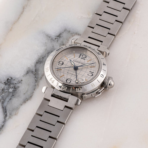 Cartier Pasha GMT - Montre en acier 58 Facettes TOT-02314