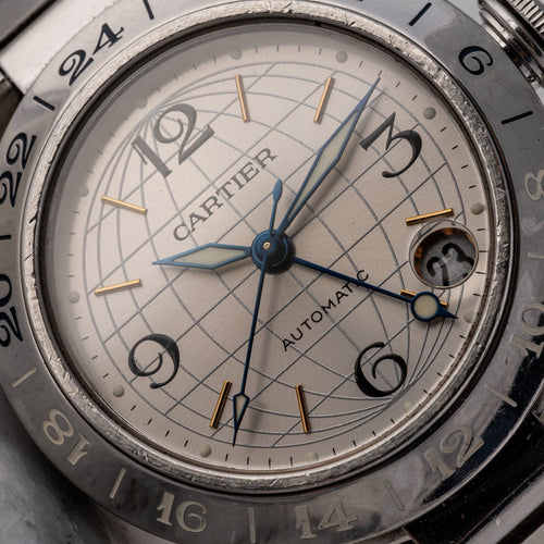Cartier Pasha GMT - Montre en acier 58 Facettes TOT-02314