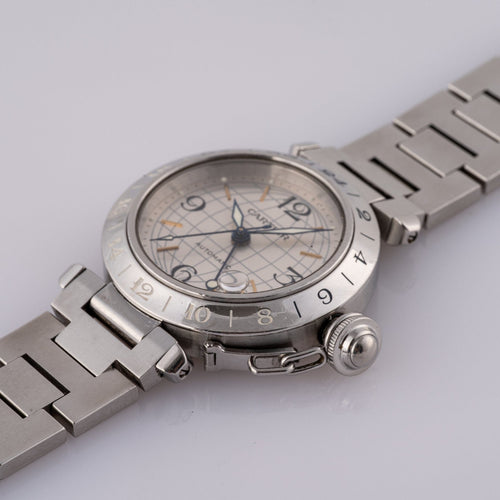 Cartier Pasha GMT - Montre en acier 58 Facettes TOT-02314