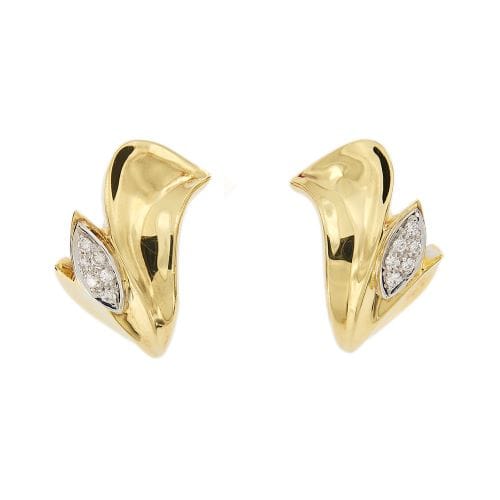 Boucles d'oreilles Damiani - Boucles d’oreilles clous animalier en or jaune et or blanc 18 ct, diamants 58 Facettes 20545