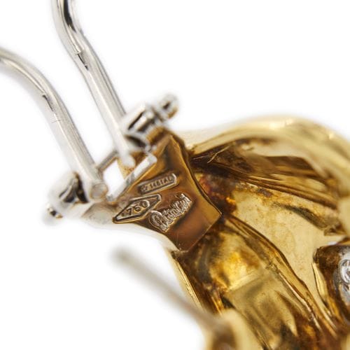 Boucles d'oreilles Damiani - Boucles d’oreilles clous animalier en or jaune et or blanc 18 ct, diamants 58 Facettes 20545