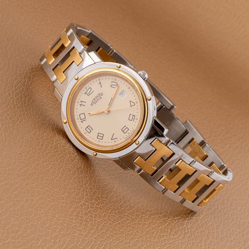 Montre Hermès Clipper - Montre CL3.440 en acier 58 Facettes TOT-02414