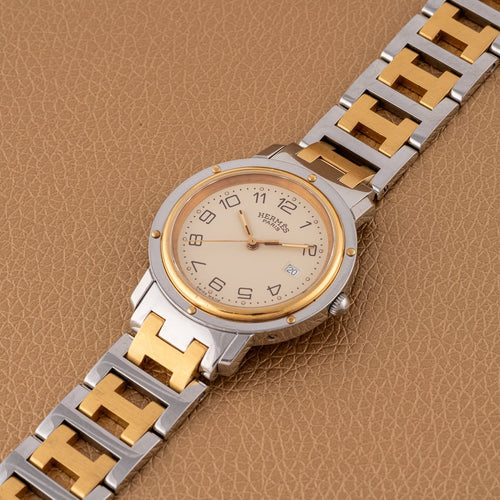 Montre Hermès Clipper - Montre CL3.440 en acier 58 Facettes TOT-02414