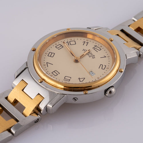 Montre Hermès Clipper - Montre CL3.440 en acier 58 Facettes TOT-02414