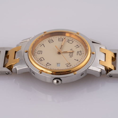 Montre Hermès Clipper - Montre CL3.440 en acier 58 Facettes TOT-02414