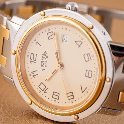 Montre Hermès Clipper - Montre CL3.440 en acier 58 Facettes TOT-02414