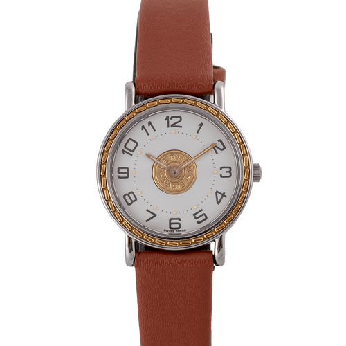 Hermès Sellier 83.03 - Montre homme en acier et or jaune 58 Facettes TOT-02406