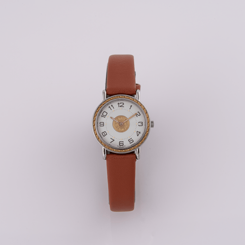 Hermès Sellier 83.03 - Montre homme en acier et or jaune 58 Facettes TOT-02406