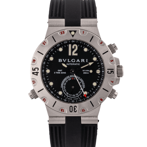 Bulgari Diagono Scuba GMT - Montre en acier 58 Facettes TOT-02381
