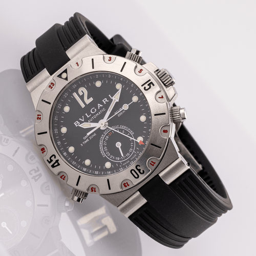 Bulgari Diagono Scuba GMT - Montre en acier 58 Facettes TOT-02381