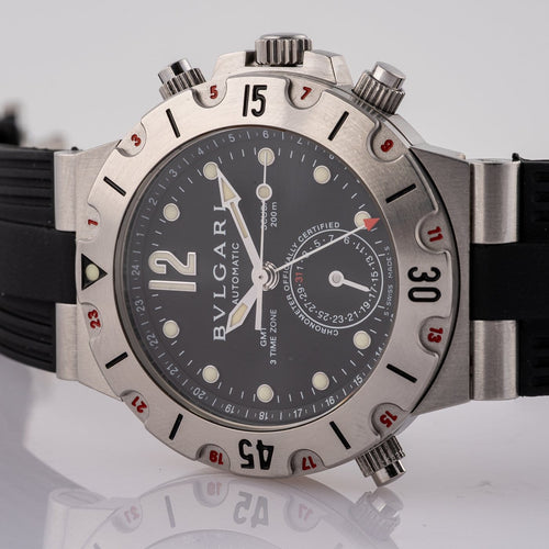 Montre Bulgari - Montre Diagono Scuba GMT SD38SGMT 58 Facettes TOT-02381