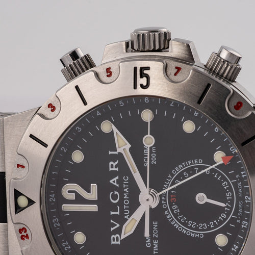 Montre Bulgari - Montre Diagono Scuba GMT SD38SGMT 58 Facettes TOT-02381