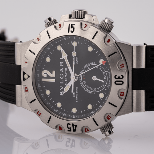 Bulgari Diagono Scuba GMT - Montre en acier 58 Facettes TOT-02381