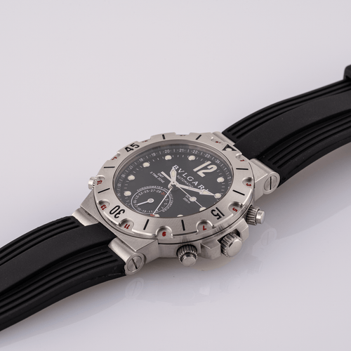 Bulgari Diagono Scuba GMT - Montre en acier 58 Facettes TOT-02381