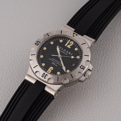 Montre Bulgari Diagono Scuba - Montre SD38S en acier 58 Facettes TOT-02365