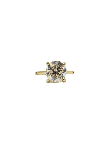 55 Bague solitaire en or jaune 18K et diamant 4 ct 58 Facettes SKU/BOR/260272