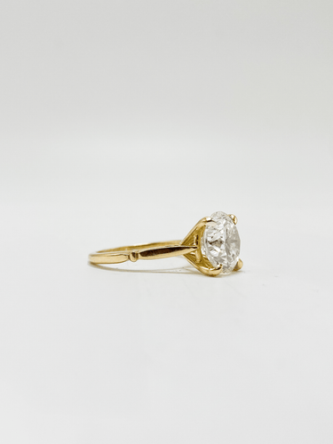 55 Bague solitaire en or jaune 18K et diamant 4 ct 58 Facettes SKU/BOR/260272