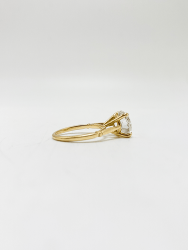 55 Bague solitaire en or jaune 18K et diamant 4 ct 58 Facettes SKU/BOR/260272