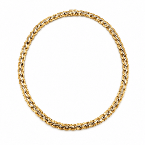 Collier vintage en or jaune et blanc 18 carats 58 Facettes 1.0003117/1