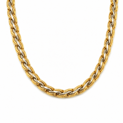Collier vintage en or jaune et blanc 18 carats 58 Facettes 1.0003117/1