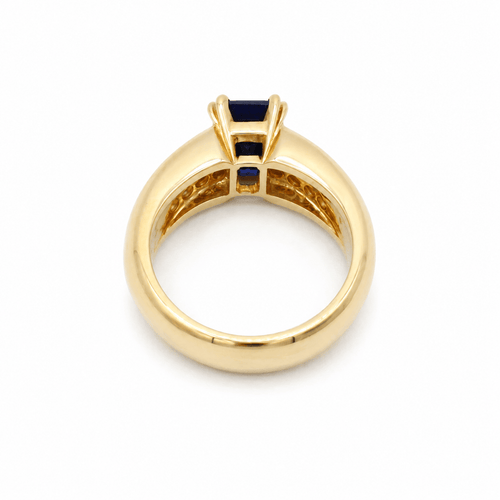 53 Bague vintage en or jaune, saphir et diamants 58 Facettes 1.0002147/1