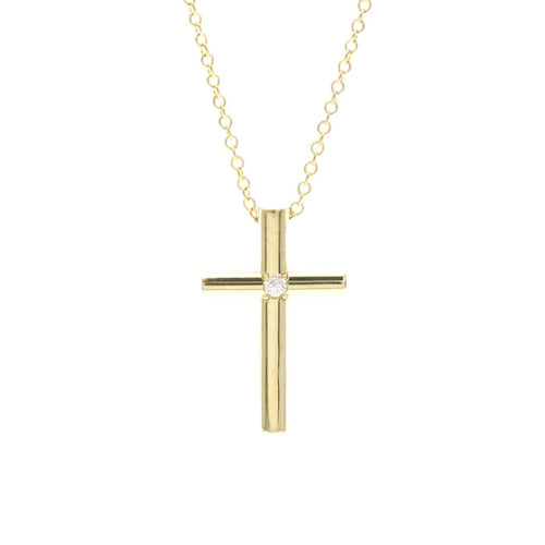 Tiffany & Co. - Pendentif croix en or jaune 18K et diamant 58 Facettes d5ynktsadv