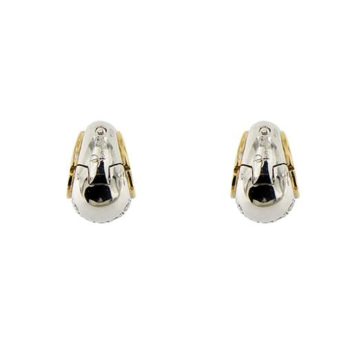 Pomellato Schegge - Boucles d'oreilles en or jaune et blanc, diamants et saphirs 58 Facettes 38310