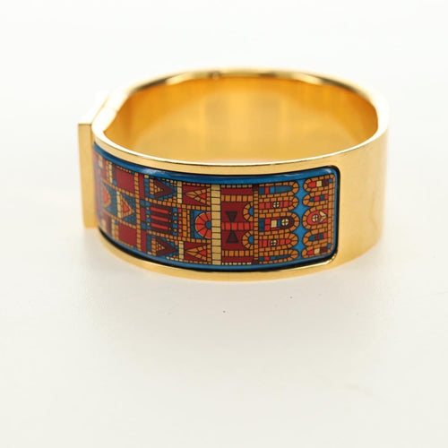 Hermès Loquet - Bracelet jonc en métal et émail imprimé 58 Facettes q8b78hsd8k