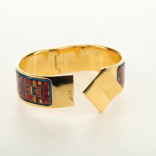 Hermès Loquet - Bracelet jonc en métal et émail imprimé 58 Facettes q8b78hsd8k