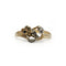 49 Art Nouveau - Bague en or jaune, argent, diamants et pierre noire 58 Facettes 260230R