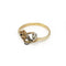 49 Art Nouveau - Bague en or jaune, argent, diamants et pierre noire 58 Facettes 260230R
