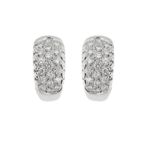 Boucles d'oreilles Boucles d'oreilles puces en or blanc 18 ct et diamants 58 Facettes 31073