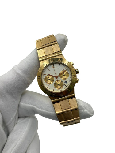 Montre Bulgari Diagono - Montre chronographe en or jaune 58 Facettes 2209