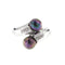 Bague 55 Bague contrariée en or blanc 18 ct avec perles de Tahiti et diamants 58 Facettes 28697